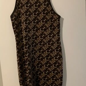 Michael Kors Black and Tan Sheath Mini Dress